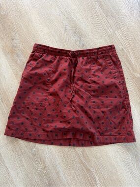 Lands' End Red Polka Dot Casual Drawstring Mini Skirt